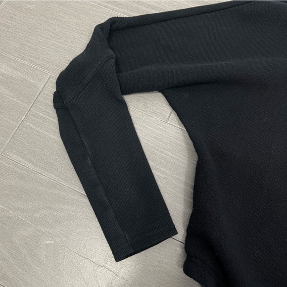 ALO Yoga Black Cropped Bolero Wrap Jacket Sweatshirt Cardigan Dolman Sleeves S - Picture 14 of 16